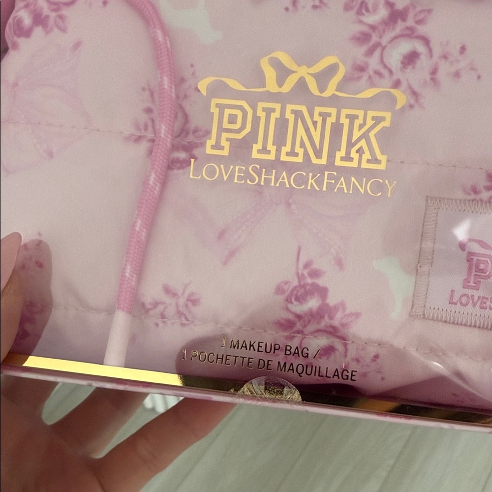 PINK Love Shack Fancy Pink Floral Cosmetic Pouch - Picture 5 of 5